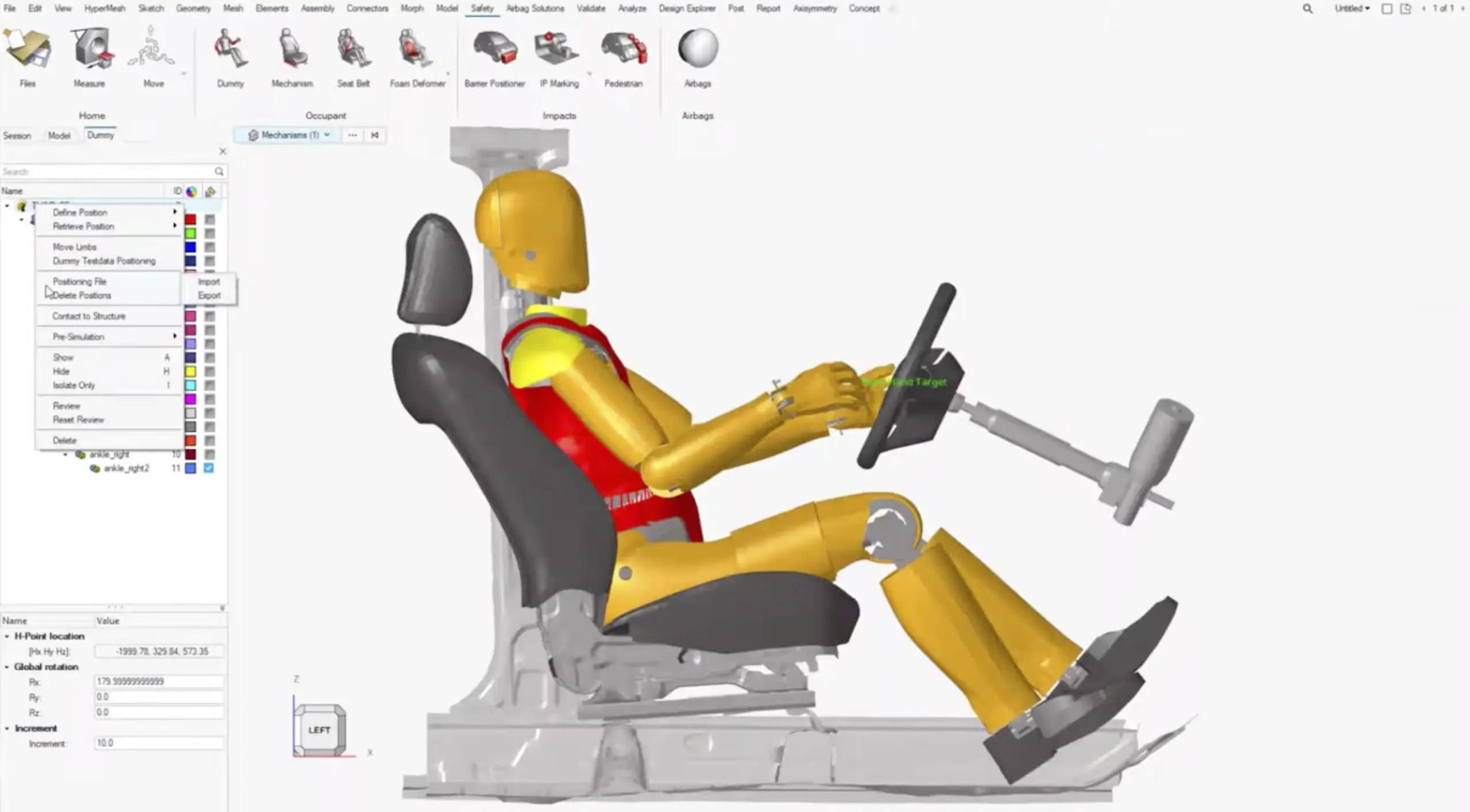 SmartCAE - Altair Hypermesh - Sicurezza degli occupanti e modelli antropomorfi
